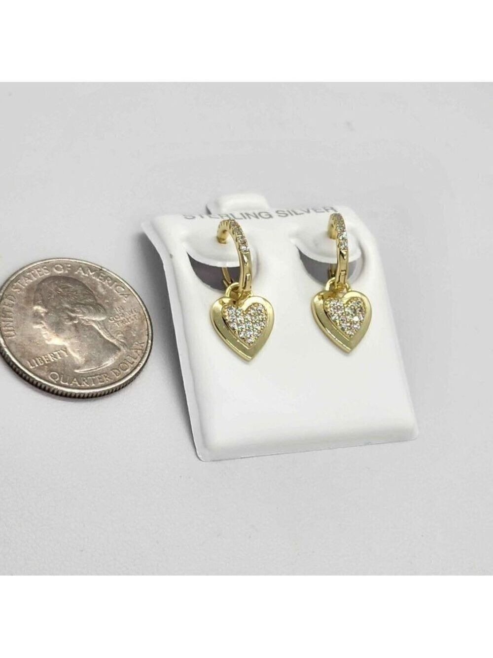 Brand New  Sterling Silver 925 Heart Huggy Earrings